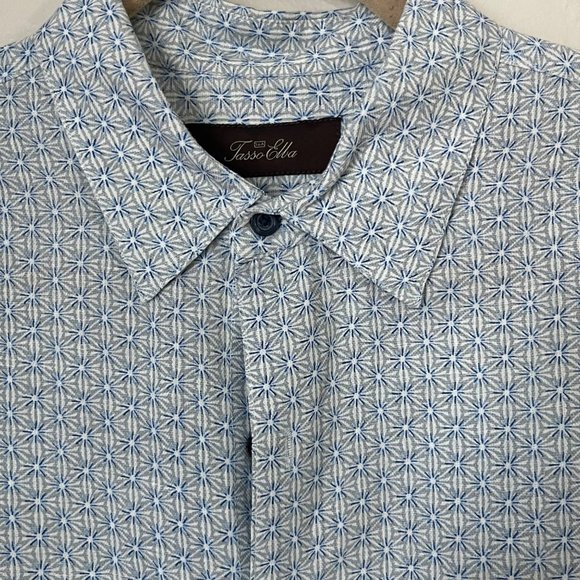 Tasso Elba Silk Linen Blend Men's Large Casual Button-Down Shirts Vacation - Picture 4 of 5